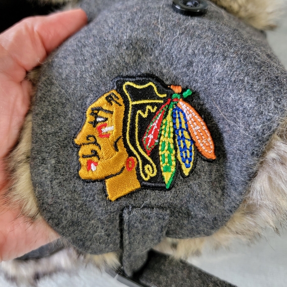 NWT NHL Zephyr Colorado Collection Chicago Blackhawks Wool Blend Ear Flaps Hat - Picture 4 of 6